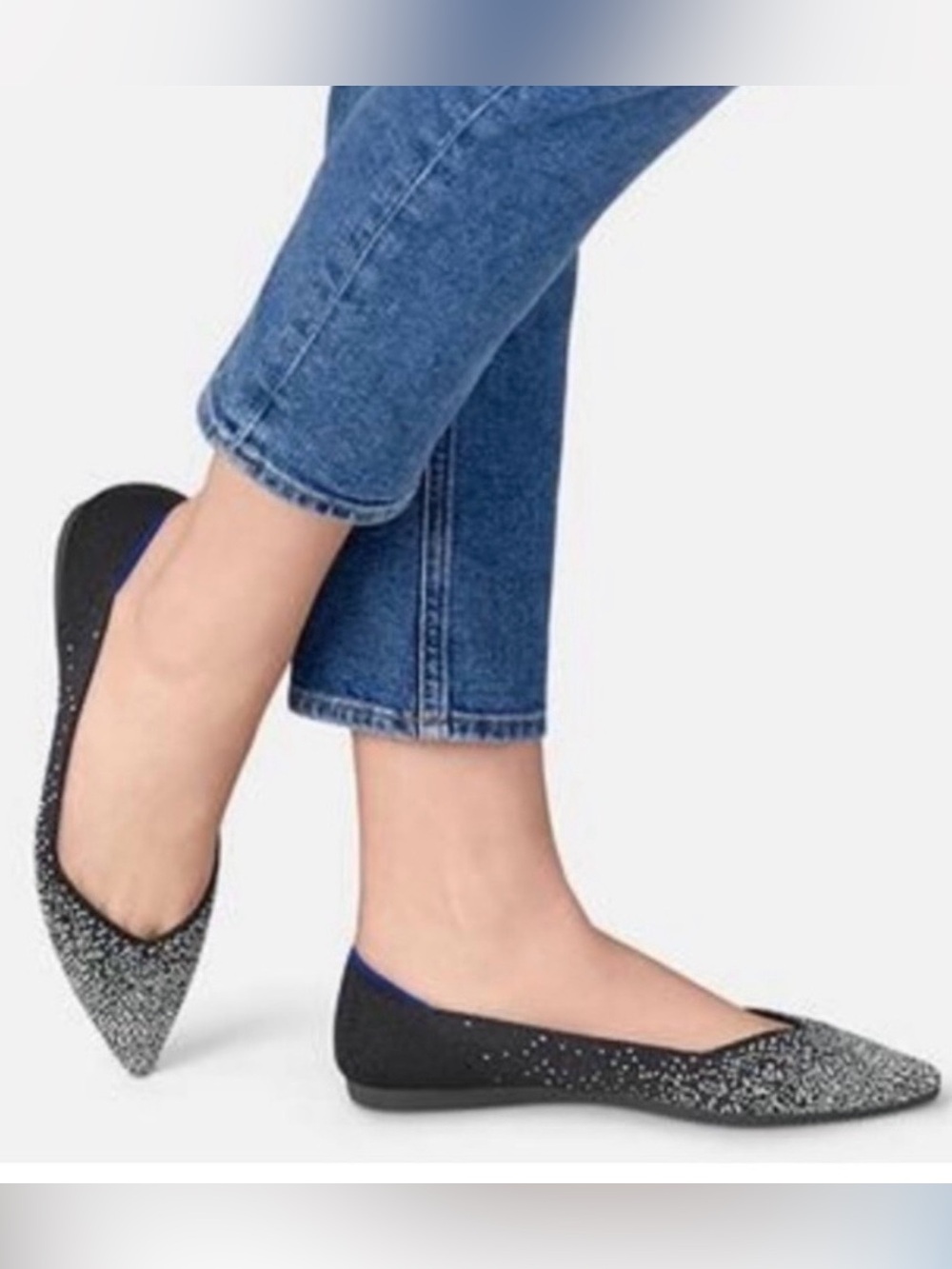 *Retired* Rothy’s The Point Flats in Midnight Sparkle. Size 10